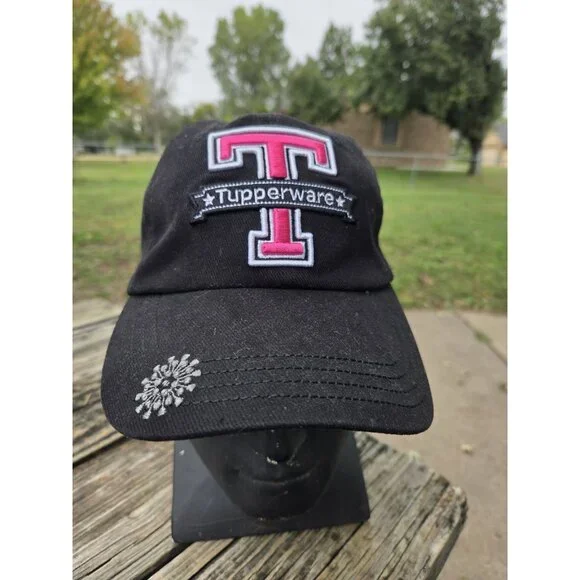 Tupperware Women’s Baseball Cap Hat Black Pink Logo Promotional‎ Strapback