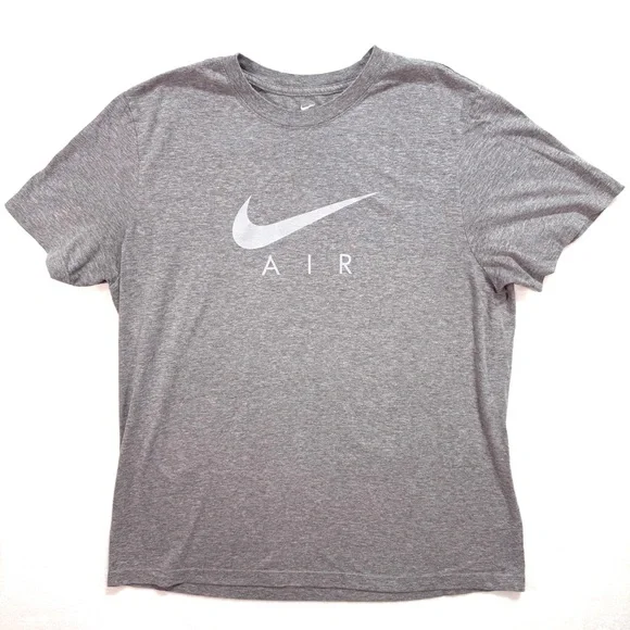 Nike Men's Nike Air The Nike Tee T Shirt Size XL Grey Gray Silver Swoosh Cotton