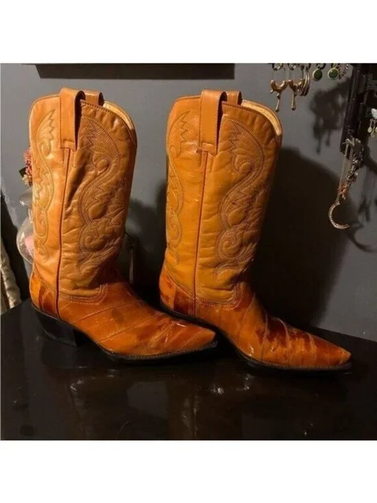 Eel Burnt Orange Cowboy Boots