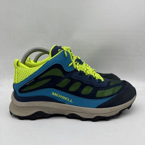 Merrell Men's US 6 Moab Speed Mid Waterproof Hiking Boot Blue Shoes