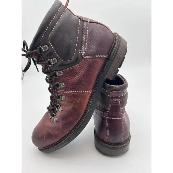 Johnston And Murphy McHugh Ankle Boots Lace Up Brown Leather Waterproof Mens 10