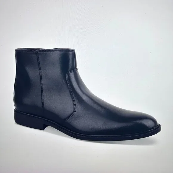 Alfani Liam Side-Zip‎ Boots Men's Black US 13M Leather Ankle Boots