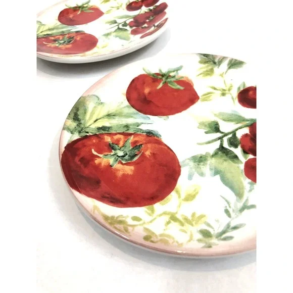 Beautiful 2 Magenta Plates Tomato motif 5