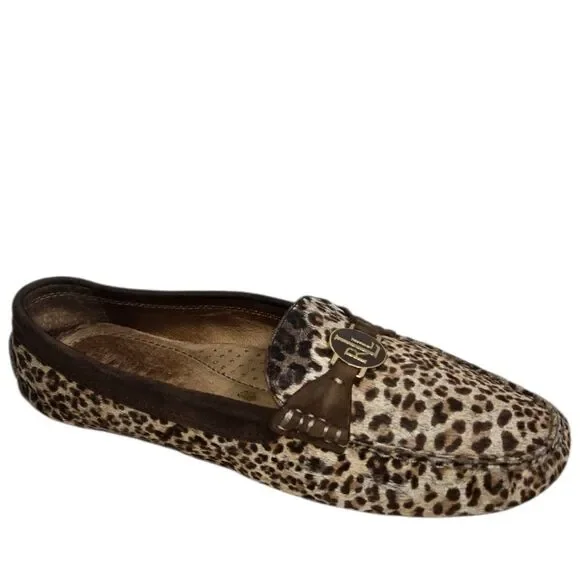 Ralph Lauren Carley Calf Animal Print Brown Loafers