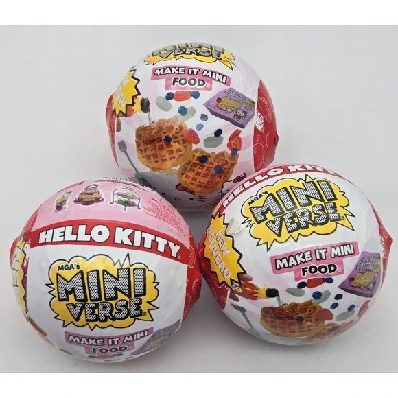 Mini Verse Make It Mini Food Hello Kitty Series 1 Mini Collectibles Lot of 3 New