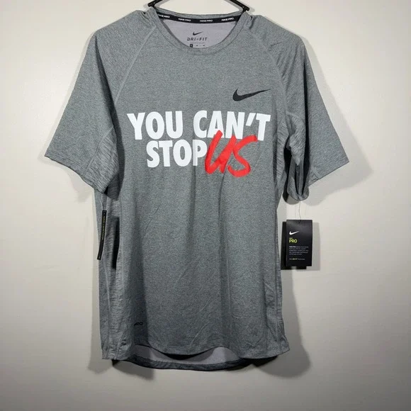 Nike Pro Dri‎ Fit You Can't Stop Us Training Slim Fit T-Shirt Mens Medium