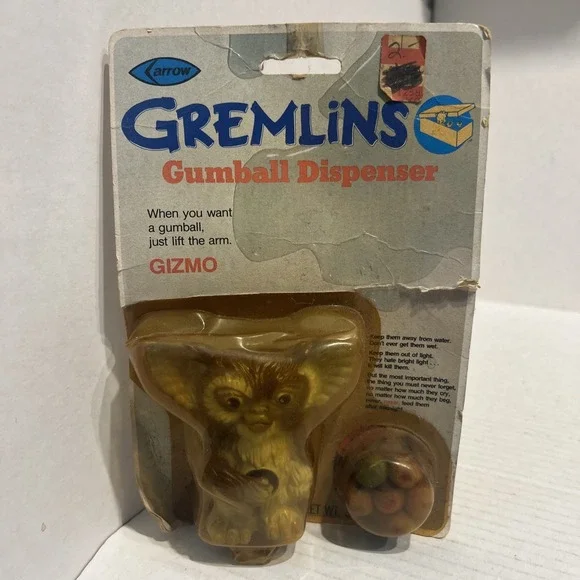 1984 Arrow GREMLINS GIZMO Gumball‎ Dispenser figure- Sealed Damaged Package