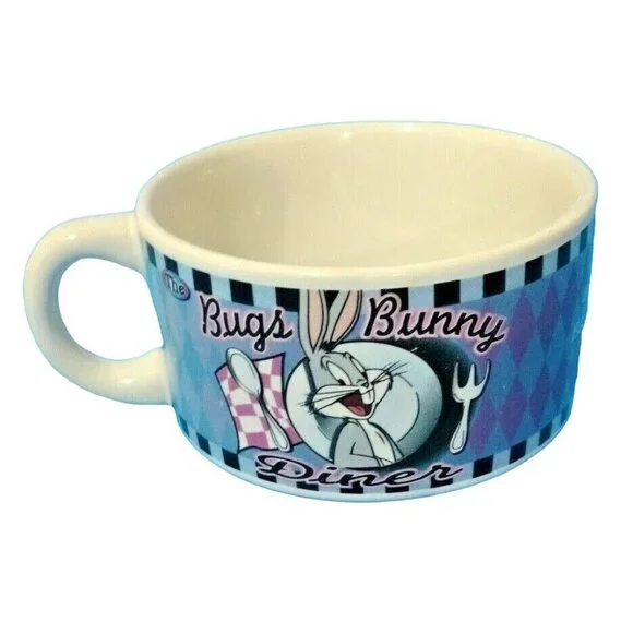 Vintage 90s‎ Looney Tunes Bugs Bunny Diner Soup Mug Cartoon Character Foodie