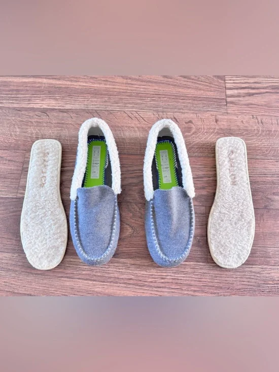 Rothy’s Driving Loafers- The Slipper in Birch Grey | Wool Sherpa Lined  | Size 7
