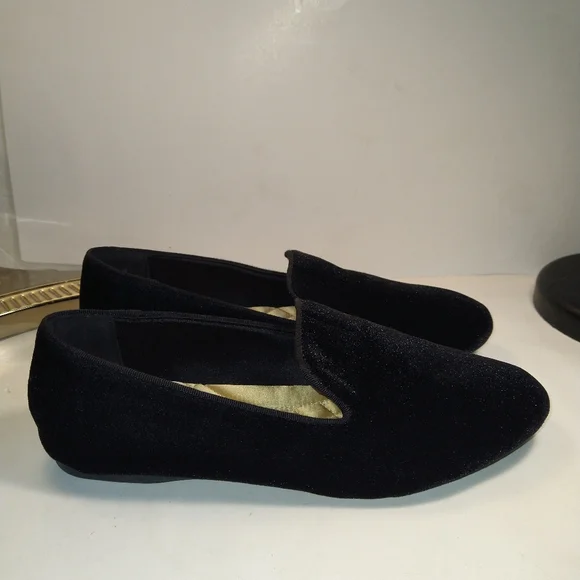 Birdies The Starling Black Velvet Loafers Shoes Women's sz 10.