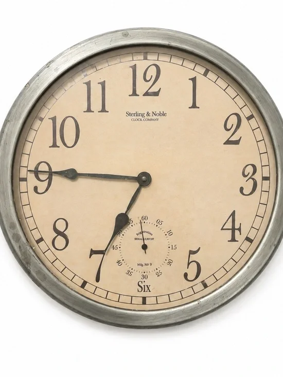 Wall Clock with Antique Silver Frame