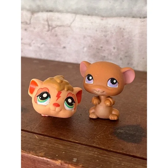LPS Littlest Pet Shop‎ Pair of Rodents Mouse #324 Lightning Bolt Orange Hamster