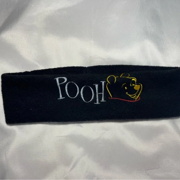 Vintage Disney Winnie The Pooh Fleece Headband Black Ear Warmer‎ Winter OS