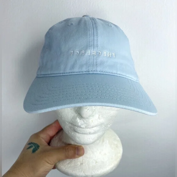THECELECT Men's Unisex Baby Blue with White Mirror Logo Dad Hat Size OS