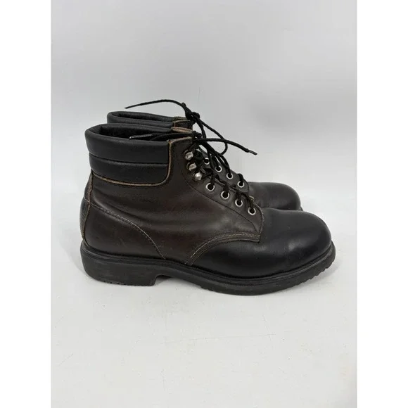 Red Wing Boots Mens Size 8.5 3E Steel Safety King Toe Black Work 2243 Vintage