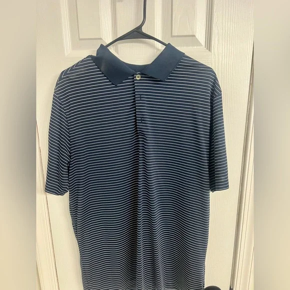 Nike Golf Polo Shirt Men’s Size Large Navy Blue Striped NWOT Dri-FIT