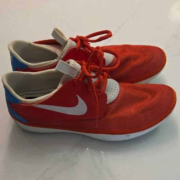 Nike Red‎ Athletic Sneakers with White Swoosh and Blue Heel