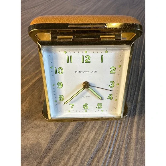 Vintage Phinney-Walker Travel Alarm Clock MCM Germany Mechanical Wind Up Works