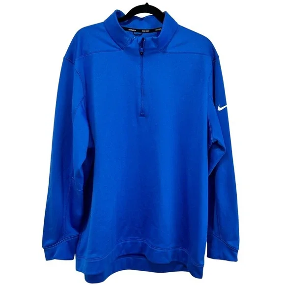 Nike men's XXL Golf therma pullover, 1/2 zip, blue,‎ standard fit