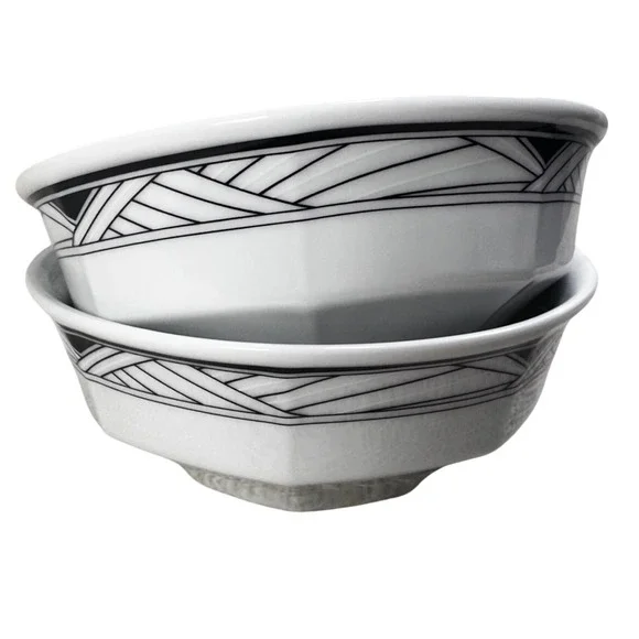 Studio Nova Synthesis Y0031 Black White Geometric Fruit Bowls Set of 2 Thailand