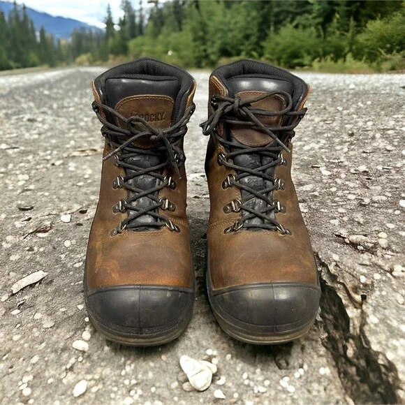 Rocky Men 5” Work Hiker Brown Boot 11.5 Waterproof Composite Toe Leather RKK0245