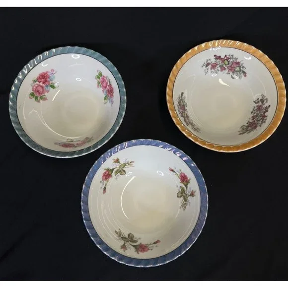 Vintage Yamatsu Japan Lusterware Soup Cereal Bowl Floral Design 7
