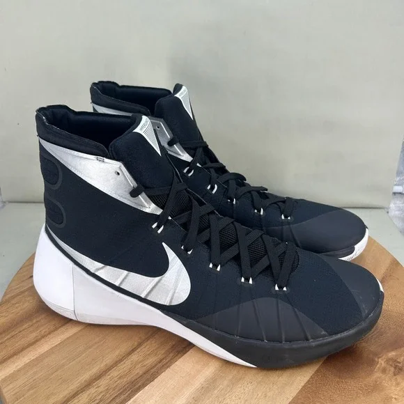 Nike Hyperdunk 2015 Mens Basketball Shoes Black Silver 812944-001 Size 15