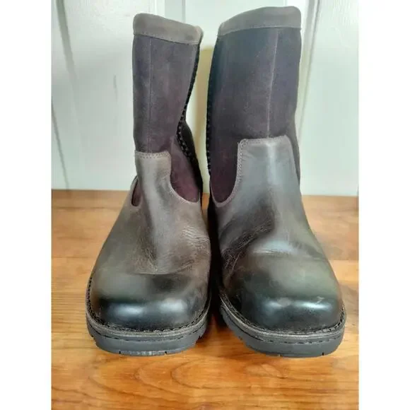 UGG Men's Foerster Waterproof Boots Brown Leather‎ Suede Size 8 EEE Extra Wide