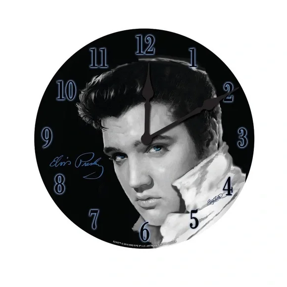Elvis Presley Wall Clock E8730 black white blue eyes