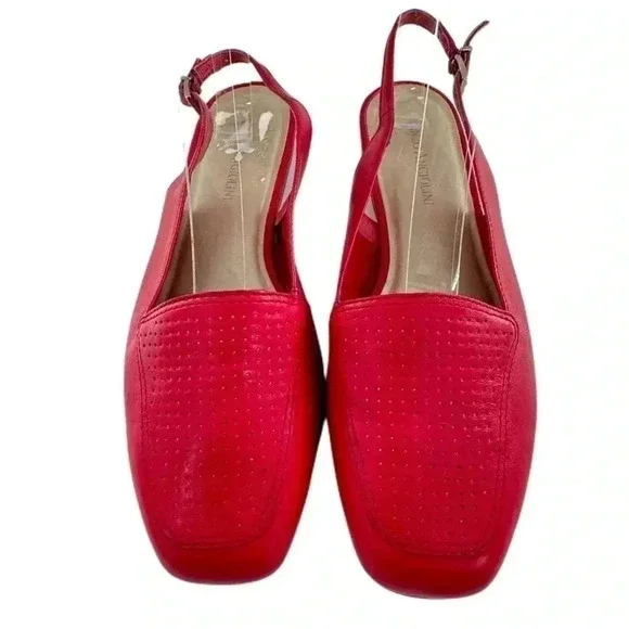 Enzo Angiolini Rankeds flats size 6.5 pink leather square toe vintage 80s 90s