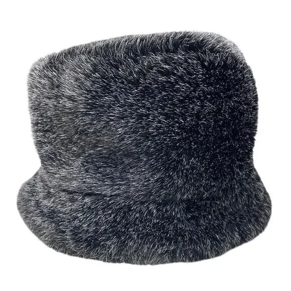 Parkhurst Faux Fur Bucket Hat Russian Style Ladies Winter Hat Old Money Gray