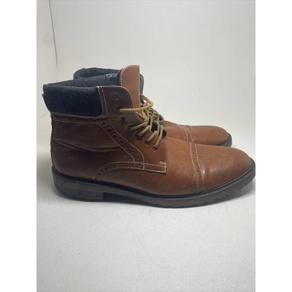 David Stone Boots Brown Faux Leather‎ Size 13 M Men's 032946