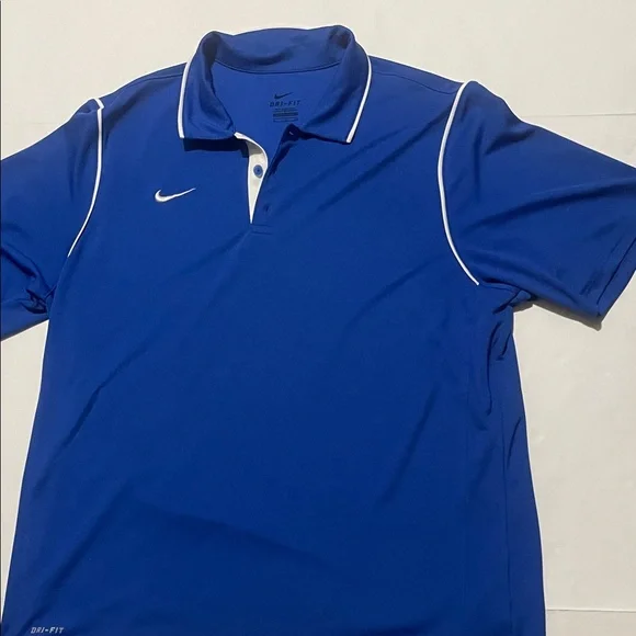 Nike Dri-Fit Royal Blue Polo with White Trim