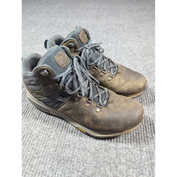 Merrell Zion Peak Hiking Boots Mens‎ Size 11.5 Leather Vibram Brown Lace J035361