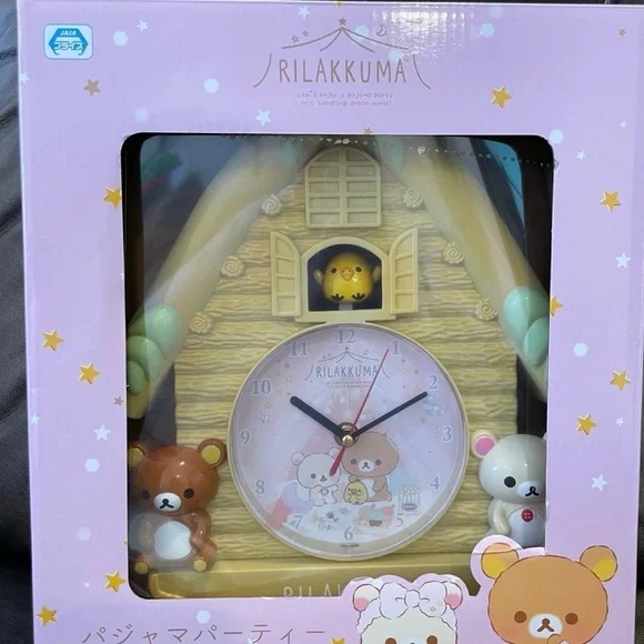 Rilakkuma Wall Clock B. yellow Cuckoo Style Battery Operated Time NIB RARE VHTF