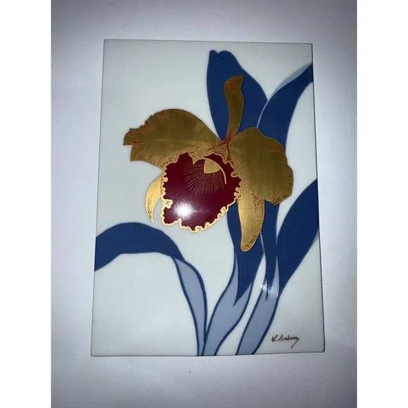Noritake Japan Tile Flower Signed K.arakawa‎ Lilly R