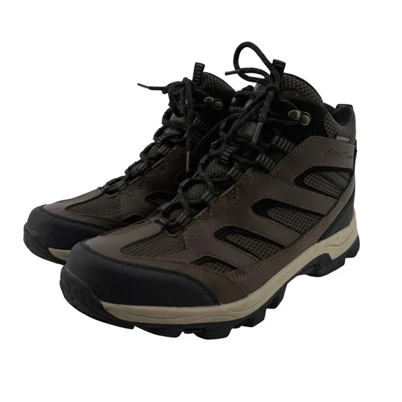 Eddie Bauer Graham Hiking Boot Brown Leather Men‎ 8.5M Waterproof Outdoor Trail