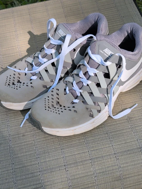 Nike Lunar Fingertrap TR Shoes Gray White Running Sneakers Men's 8.5
