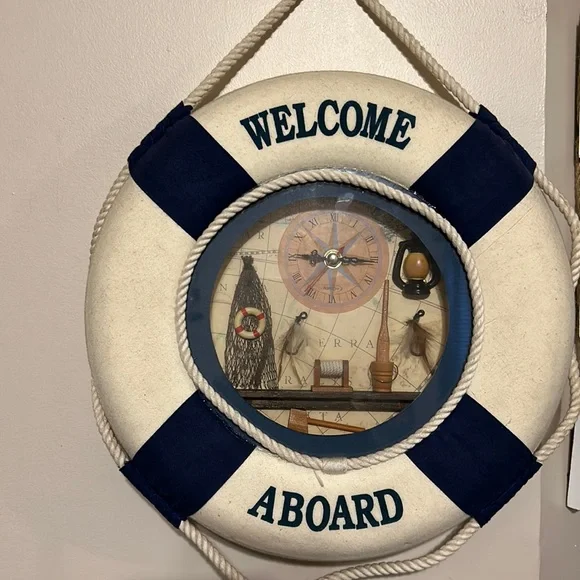 Welcome Aboard Nautical  Clock