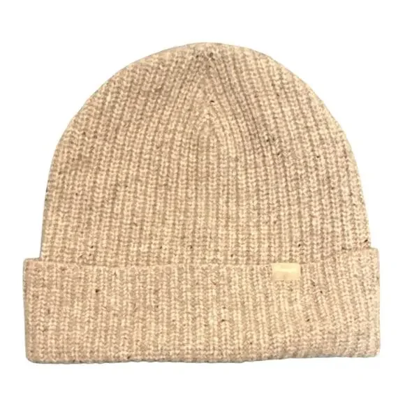 Madewell Merino Ribbed Beanie Oatmeal Donegal Wool OS