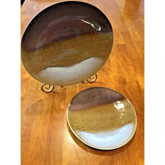 Ombre Dinner and Dessert Plates La Dolce Vita Collection Tan Blush White Artsy
