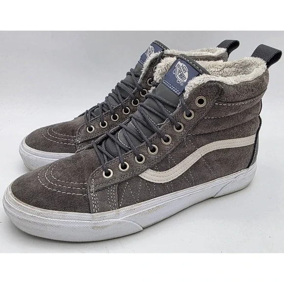 Vans Sk8-Hi MTE Mens Boots 9 Womens 10.5 Gray Sherpa Lined Scotchgard  721424