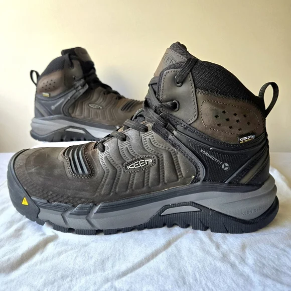 Keen Kansas City Mid Men's Carbon Fiber Toe Waterproof Work Boots Brown Size 12