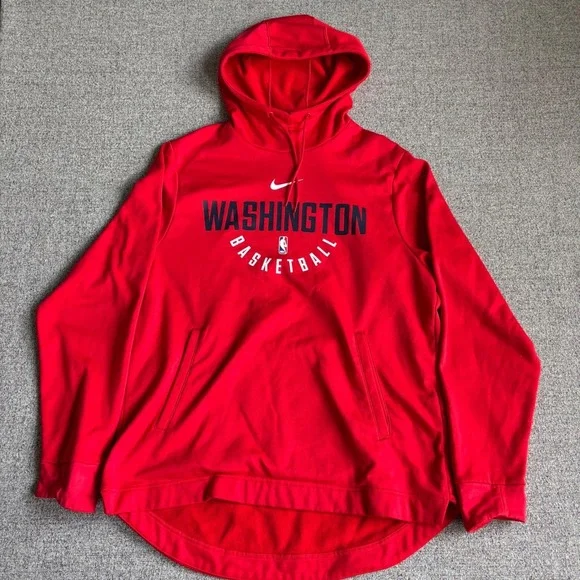 Nike Washington Basketball NBA Hoodie Mens Large Red Dri-FIT Pullover 858870-657