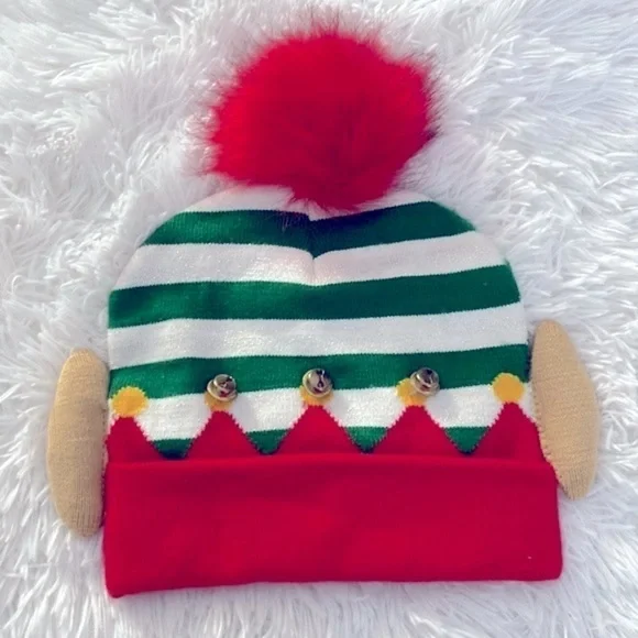 Christmas elf beanie w/bells