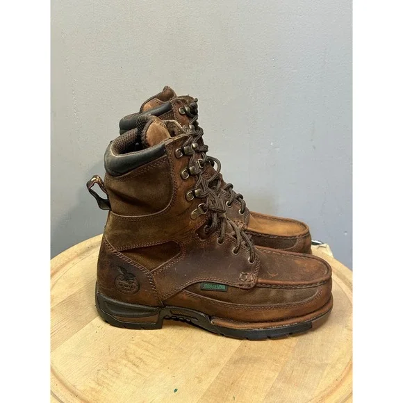 Georgia Boot Waterproof Work Boots Brown Leather EH ASTM F2892-18 Mens 8.5W