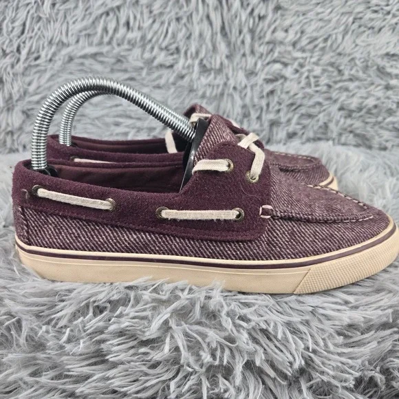Sperry‎ Womens 8.5 Burgundy Twill Suede STS90690 Boat Shoes