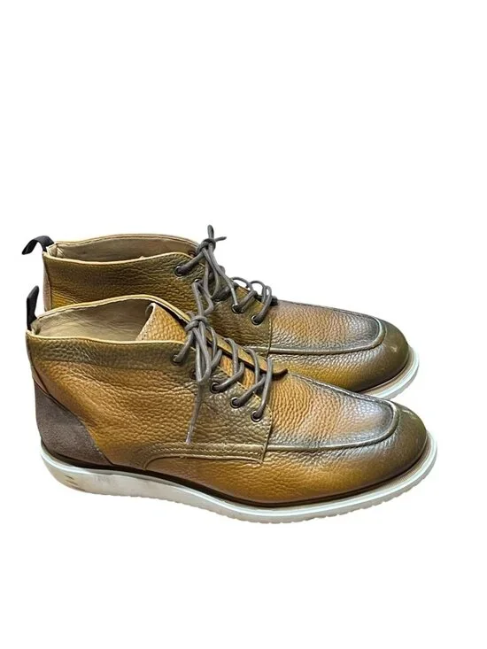 Crown Vintage Mens Leather Chukka Boots Brown Size 13M CR-Milten Textured Upper