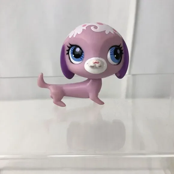 Littlest Pet Shop Pink Dachshund / Wiener Dog – Blue Eyes LPS