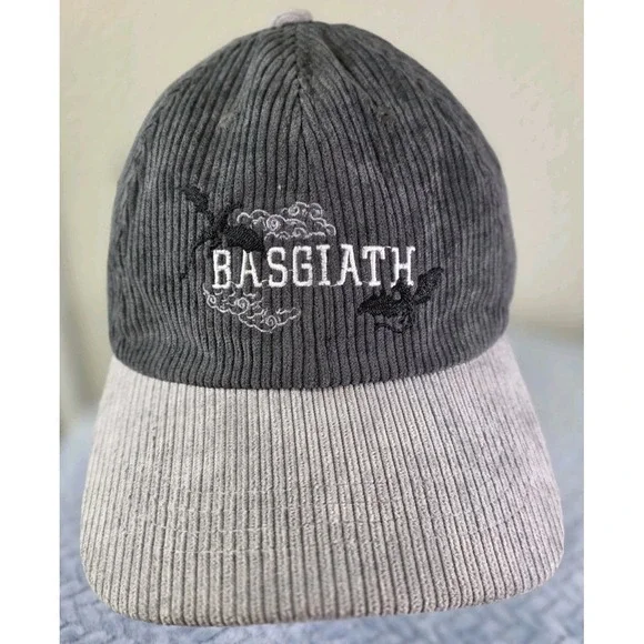 NWT Fairyloot Fourth‎ Wing Grey Corduroy Baseball Cap Rebecca Yarros Basgiath